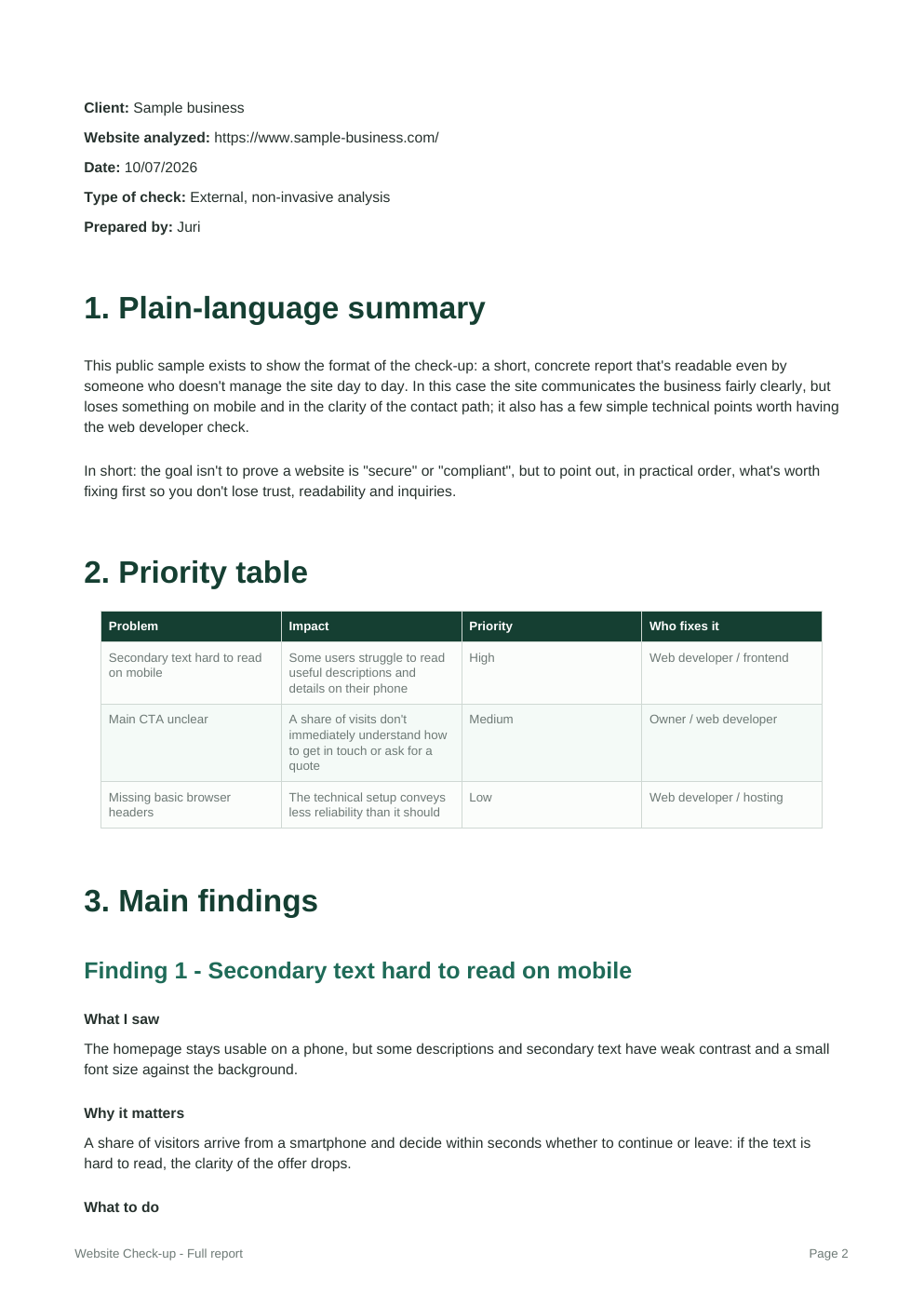 Preview of a page from the PDF report